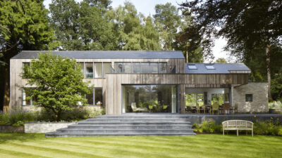 A photo from the SIPs build project titled 'SIPs House in the Woods'